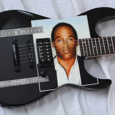 1995 ESP M-II Deluxe Custom Shop OJ Simpson Mugshot Chris Compston Artwork Electric Guitar + OHSC image 1
