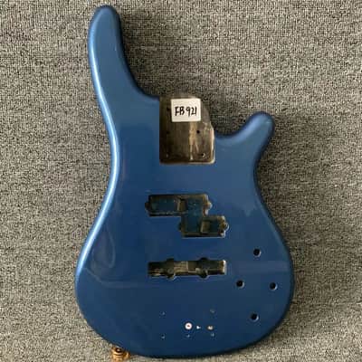Metallic Blue Basswood 4 String Bass DIY Project Body image 1