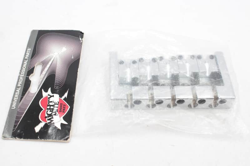 Mighty Mite 5-String High-Mass Bass Guitar Bridge - Chrome, Universal Professional Parts, New in Packaging image 1