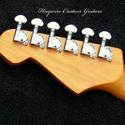 2024 Masterbuilt Sky Blue Hardtail Strat + Grover Locking Tuners +Roasted Maple Neck + Strat and Tele Pickups +7 Sound Switching+Treble Bleed+Working Bridge Tone+Leveled, Crowned and Polished Frets+Full Setup! image 5