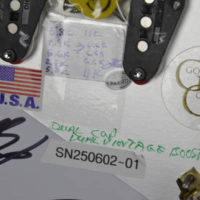 "WHITE KNIGHT" Fender Classic 50's Loaded Stratocaster Pickguard Hot Wired Dual Vintage Booster and Dual Cap image 9