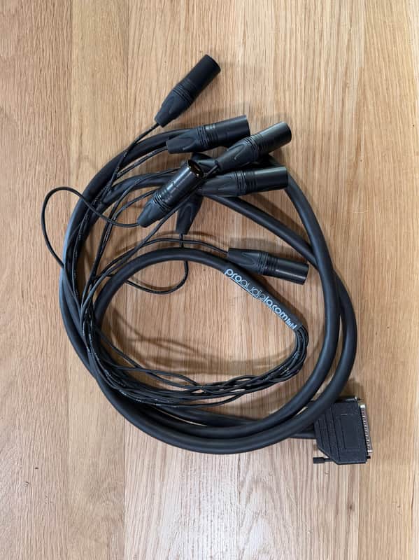 Pro Audio LA Analog Mogami DB25 to XLR-Male Snake Cable | Made from Mogami 2932 & Neutrik Gold Connectors | Standard Finish 8'