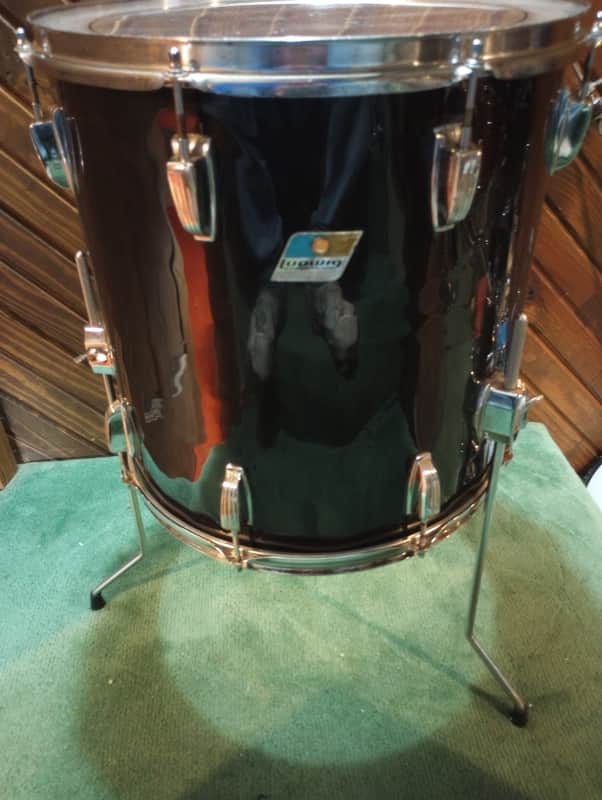 Ludwig 16x16 Floor Tom 1970's - Black Wrap image 1