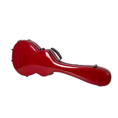 Crossrock Hard Shell Fiberglass Case for Les Paul Guitar with Backpack Straps in Red image 5