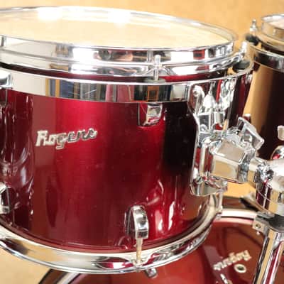 Rogers 5pc Drum Set Red Wrap Finish 1990's image 4
