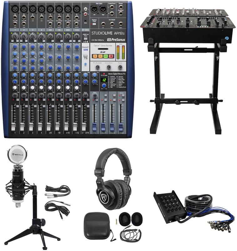 Presonus StudioLive AR16C 16-Ch USB Live Sound/Studio Mixer+Headphones+Stand+Mic image 1