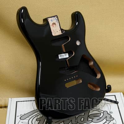 099-8003-706 Genuine Fender Black Classic Series 60s Strat SSS Alder Guitar Body Vintage Bridge image 2