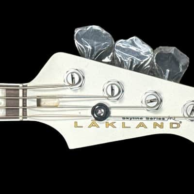 Lakland Skyline Decade Bass. White Gloss / Rosewood *In Stock* image 11