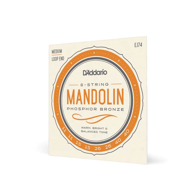 D'Addario EJ74 Phosphor Bronze Medium Mandolin Strings, 11-40 - Bronze image 1