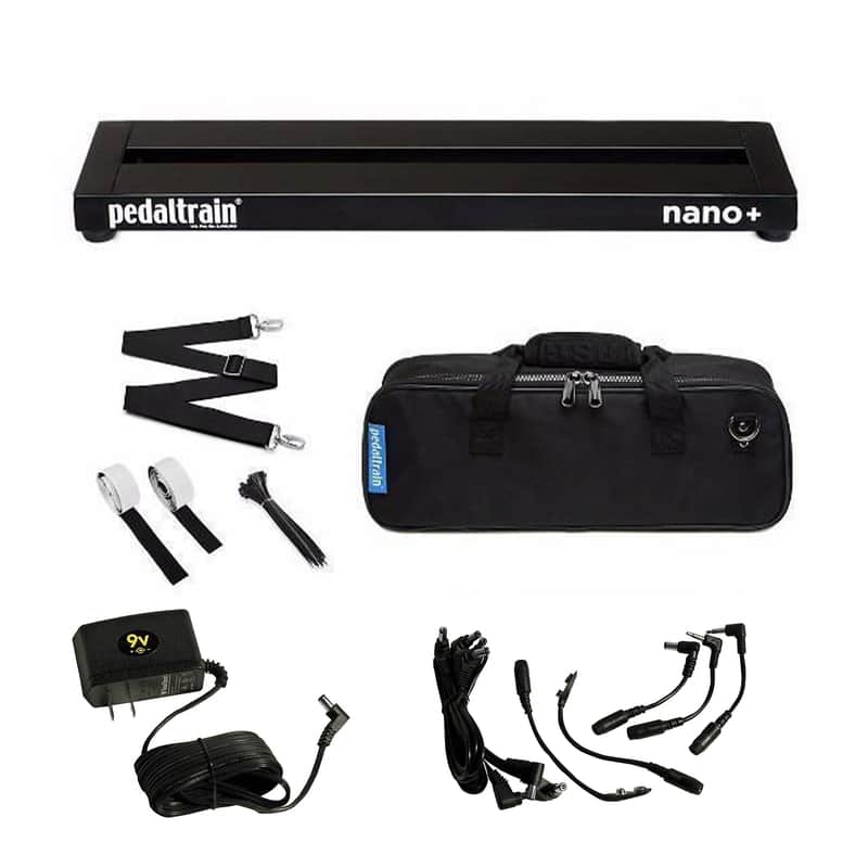 Pedaltrain NANO Plus Pedalboard 2 Rails 18x5 w/Soft Case Bundle w/ Truetone 1 Spot 9v Adaptor Combo Pack w/Daisy Chain and Cables image 1