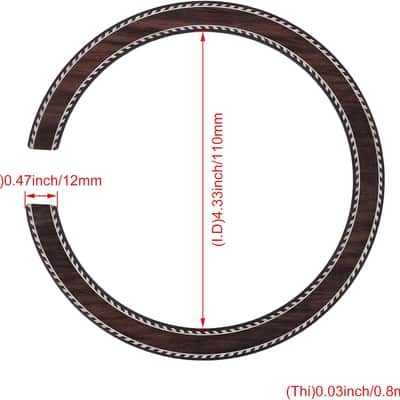 Guitar Sound Hole Rosettes Acoustic Guitar,Dyed Wood Veneers Thin Rosewood Soundhole Rosette Decoration for Classical Guitar Ukulele,Requires Glue to Stick image 2