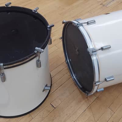 North 7 Piece Double Kick White Drum kit 70's - White image 8