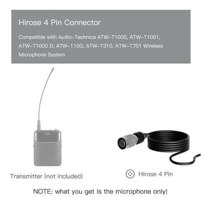 Lapel Microphone Lavalier Microphone Compatible With Audio Technica Bodypack Transmitter image 2