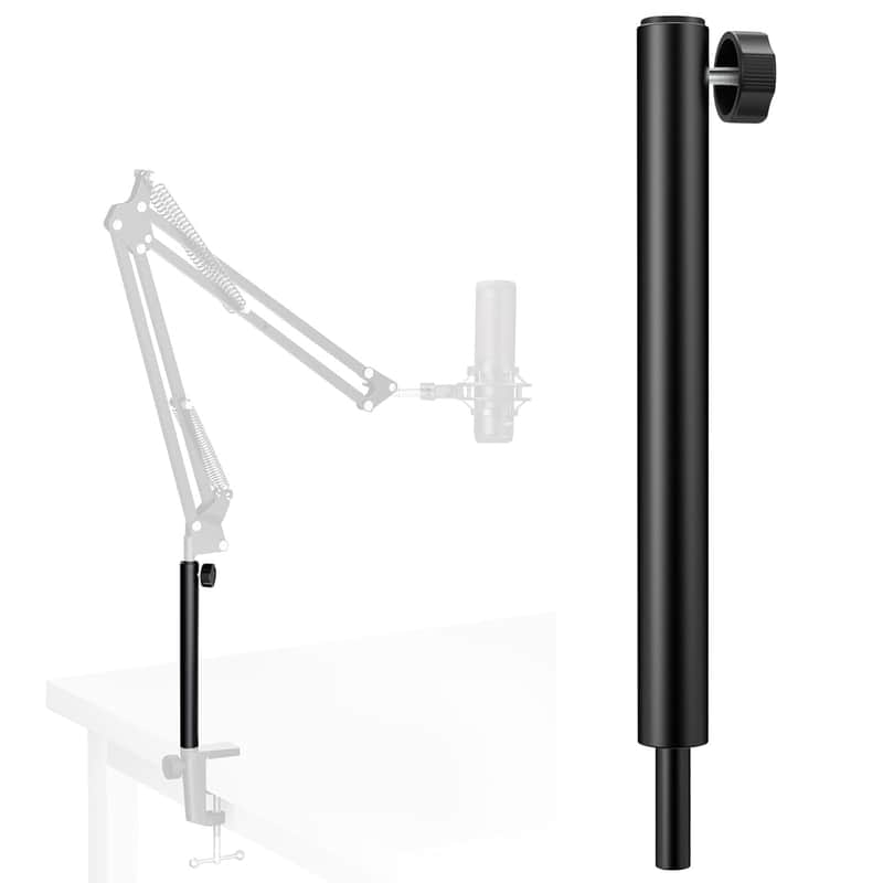 Microphone Boom Arm Extension Tube Aluminum Alloy Mic Stand Extension Riser Desk Mount Mic Arm Extension Rod For Microphone Suspension Boom Scissor Arm Stand Holder image 1