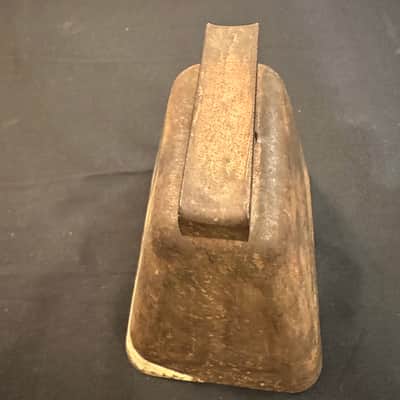 VINTAGE 5" Copper Cowbell, 1970s, Square Handle, Metal Clapper, Patina-EXCELLENT image 4