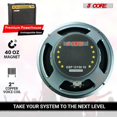 5 Core 12 Inch Guitar Speaker 300W Replacement 16 Ohm Amplifier Cabinet Driver image 4
