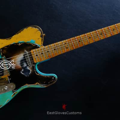 Fender Telecaster FSR Special Edition Deluxe Ash Seafoam Green over Butterscotch Heavy Aged Relic image 10