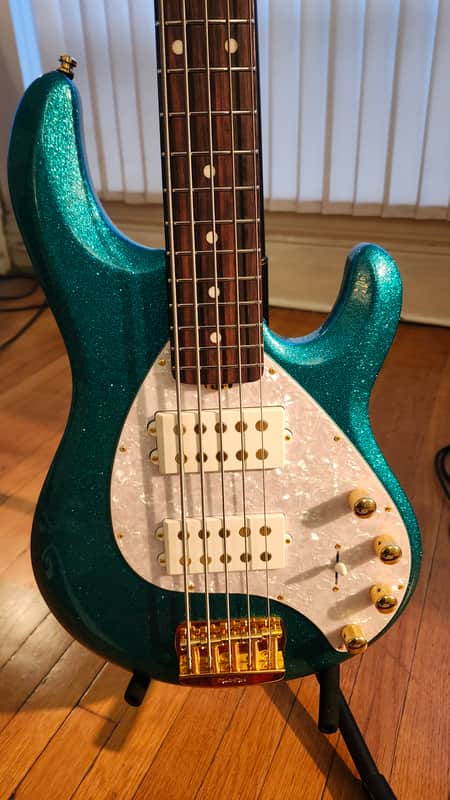 Ernie Ball Music Man StingRay 5 Special HH Electric Bass (with Case) - Ocean Sparkle, Rosewood Fretboard image 1