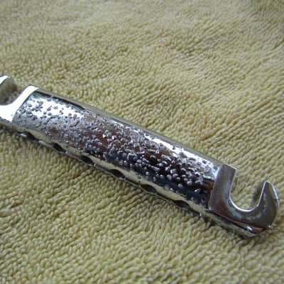 Gibson Les Paul Stop Bar 70's Era Chrome Gibson Stop Bar Shows Considerable Wear Genuine Vintage Part image 1