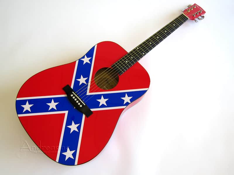 Dreadnought Rebel Flag Acoustic Guitar image 1