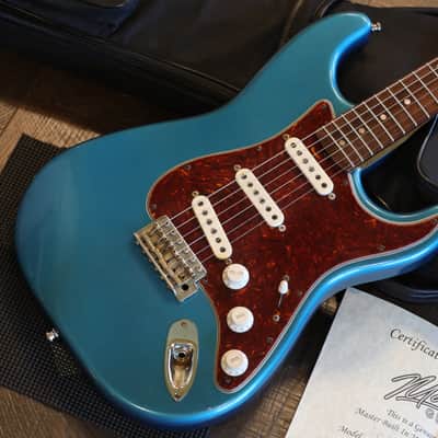 2020 Mario Martin S-Type Madagascar Roasted Neck Electric Guitar Deep Lake Placid Blue Factory Relic + COA OGB image 2