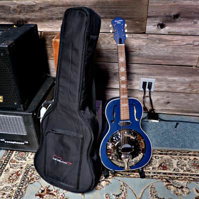 Recording King RPH-R2 Dirty 30s Single 0 Resonator - A/E - Matte Blue w/ Gig Bag image 21