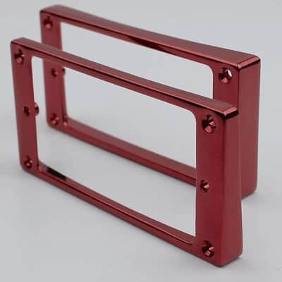 2pcs Curved LP Style Guitar Red Metal Humbucker Pickup Rings image 1