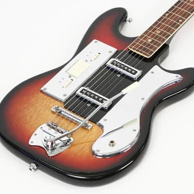 1966 Teisco Del Rey VN2 Baritone Electric Guitar - Very Cool Bari Model in 100% All Orig. Condition! image 3