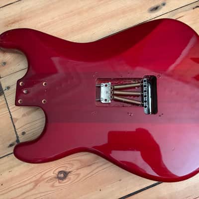 Unbranded Transparent Red Burst S Type Guitar Body inc Bridge image 11