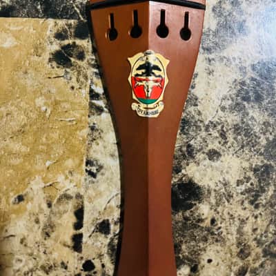 Hill Model Guarneri Crest Boxwood Tailpiece with Gold-Enamel image 3