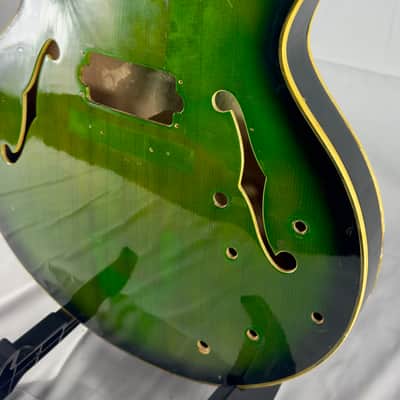 Aria Encore 335 Style Hollow Body 1970s Green Burst image 2