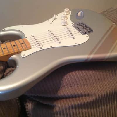 Made in Japan Fender FSR Traditional 50s Stratocaster 2018 - Inca Silver w/ Shoreline Rose Gold Competition Stripe image 1
