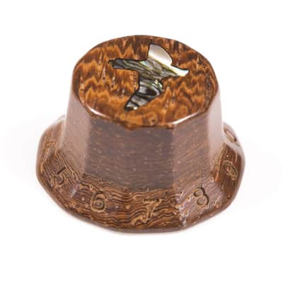 Tone Ninja Faceted Knob polished Madagascar Rosewood with inlaid Abalone Bird