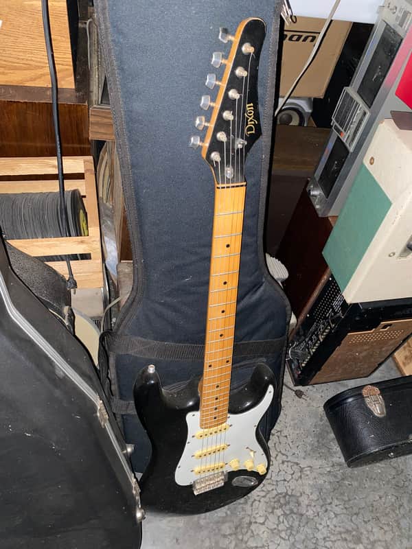 Dixon Stratocaster Style Electric Guitar 1980’s - Black image 1