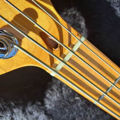 All Original Vintage Fullerton Era 4-bolt 1983 / 1984 Fender American Standard Jazz Bass, Dan Smith, AVRI, Sienna Burst Ash, OHSC image 16