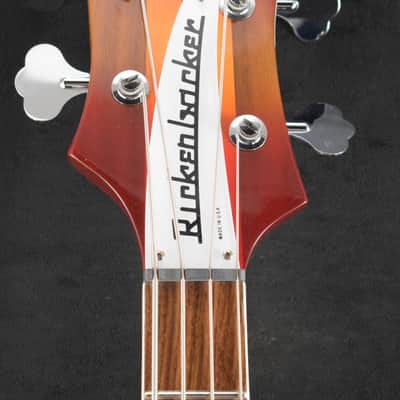 Mint Rickenbacker 4005V Vintage Reissue Semi-Hollow Bass Guitar Fireglo image 3