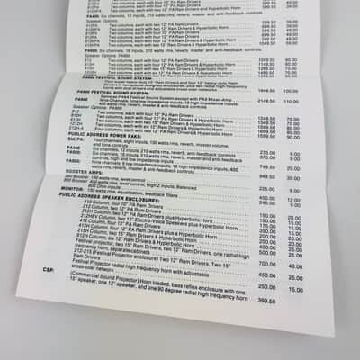 Peavey Electronics Price List #207 – April 1974 image 2