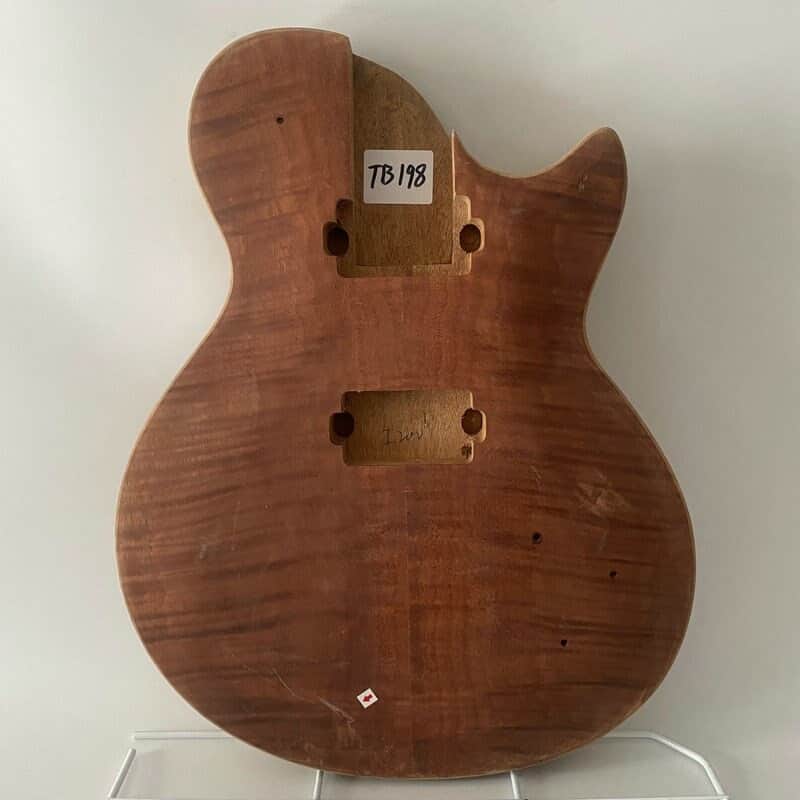 Mahogany Wood Les Paul LP Style Guitar Body with Tiger Maple Top image 1