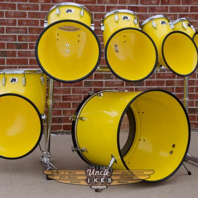 Vintage North Yellow 6 Piece Drum Set with Gibraltar Rack image 1