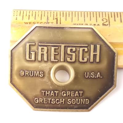 *Gretsch Stop Sign Badge 1970s Vintage SSB Bass/Snare/Tom Drum Brooklyn +Grommet image 1