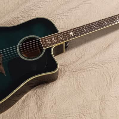Keith Urban 'Light The Fuse' 2014 Teal Burst Acoustic Electric Excellent Condition. image 2