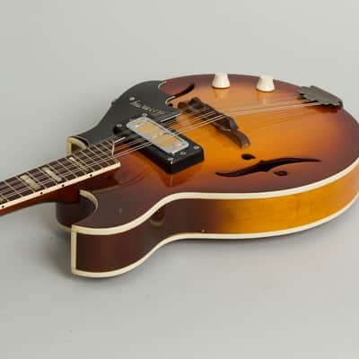 Harmony  H-35 Hollow Body Electric Mandolin (1970), ser. #1979H35, black gig bag case. image 7