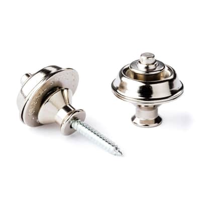 Dunlop Straplok Dual Design Strap Locks Set of 2, Nickel image 2