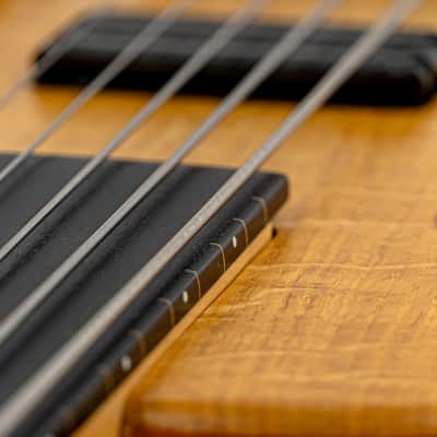 2017 Chris Larkin ASAP DB5 5-String Fretless Headless Bass Guitar w/ 330 Year Old Figured Irish Oak Top, Alumitone Humbucker, RMC Bass Excellence Piezo System, 32” Scale image 12