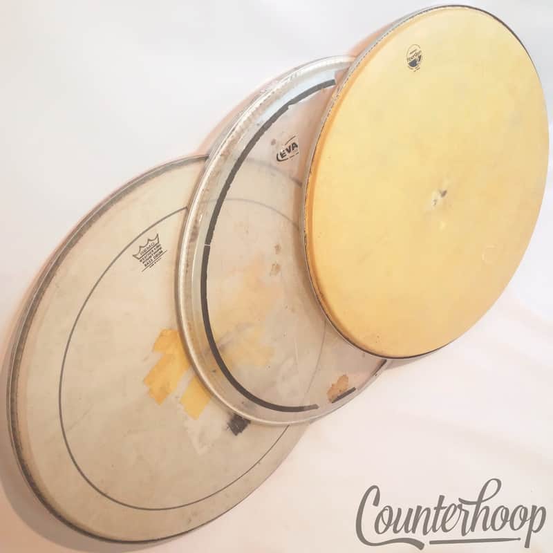 Remo Fiberskyn 2, Weatherking Pinstripe, Evans Emad 3x 24"Bass Drum Batter Heads image 1