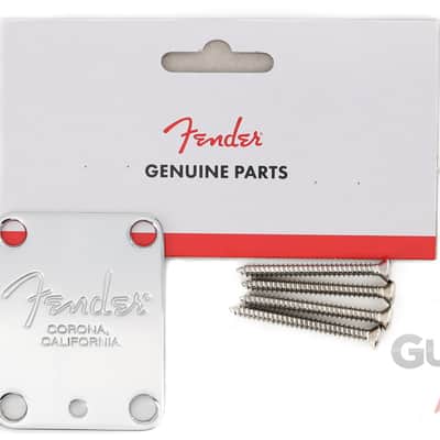 Genuine Fender AM/American Series Corona Neck Plate with Microtilt - Chrome image 5