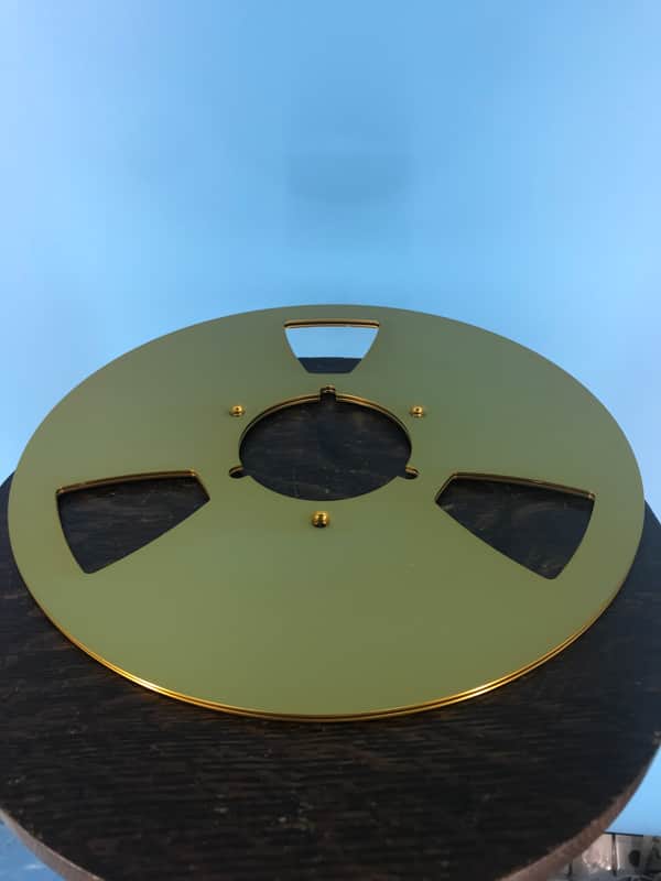 Burlington Recording 10.5" GOLD Aluminum NAB Metal Flanges with 1/4" Hardware image 1