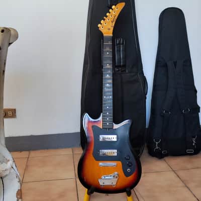 Taiwan made1970s Harmony 1401 Sunburst color electric guitar tremolo bridge p90 single coil image 1