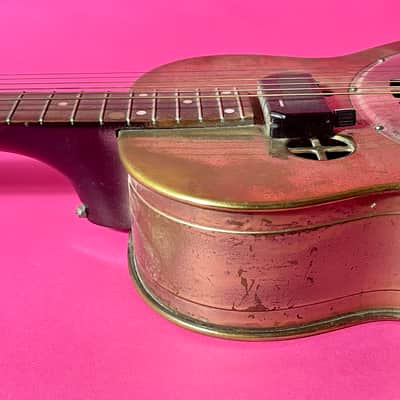 1936 Dobro M-32 Gold Roundneck fiddle edge resonator image 8