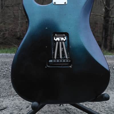 Squier Custom Bullet Stratocaster Upgraded Wilkinson Saddles Humbucker pickups Satin Pearl Blue image 10